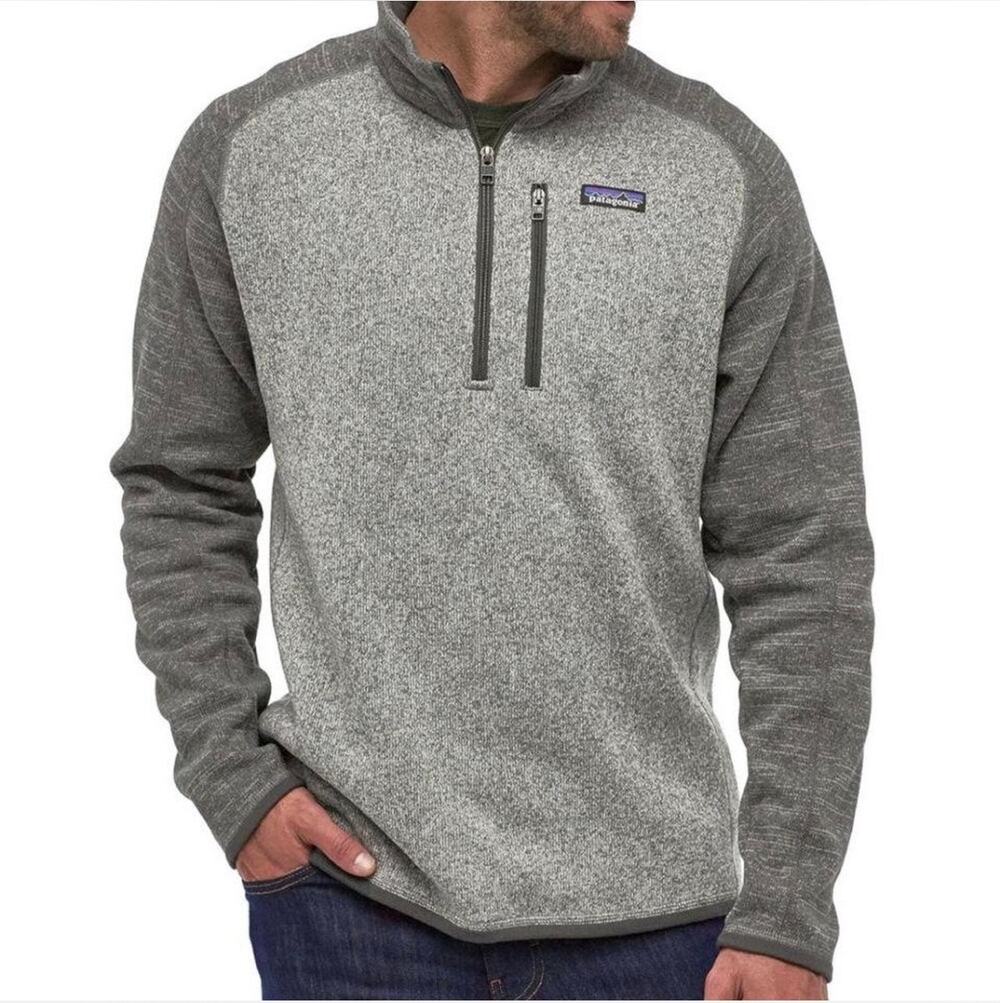 Patagonia Better Sweater 1/4 Zip Mens Small Nickel Forge Grey Fleece Pullover